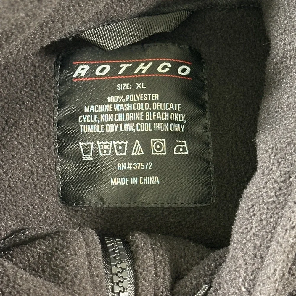 Rothco Sweater Men's XL Black Fleece Full Zip Concealed Carry Inner Pockets